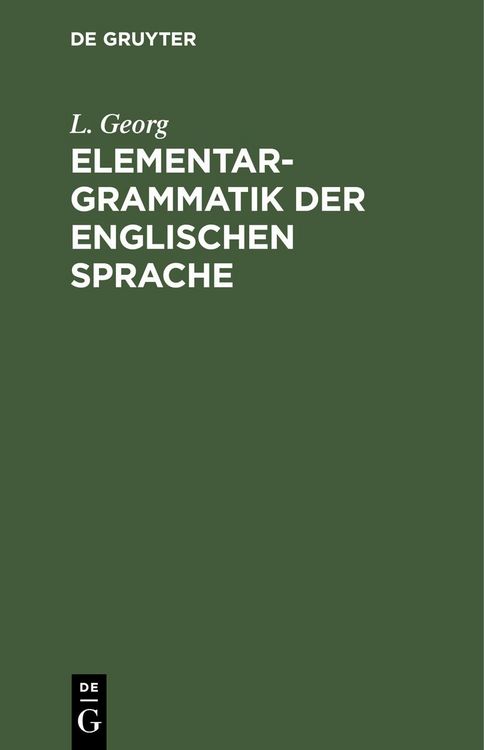 Produktbild: Elementargrammatik der englischen Sprache