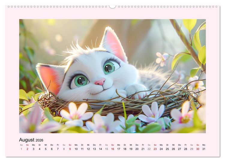Produktbild: Katzen-Paradies. Entz&uuml;ckende Cartoon-K&auml;tzchen zum verlieben (Wandkalender 2026 DIN A2 quer), CALVENDO Monatskalender
