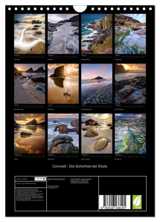 Produktbild: Cornwall - Die Sch&ouml;nheit der K&uuml;ste (Wandkalender 2026 DIN A4 hoch), CALVENDO Monatskalender