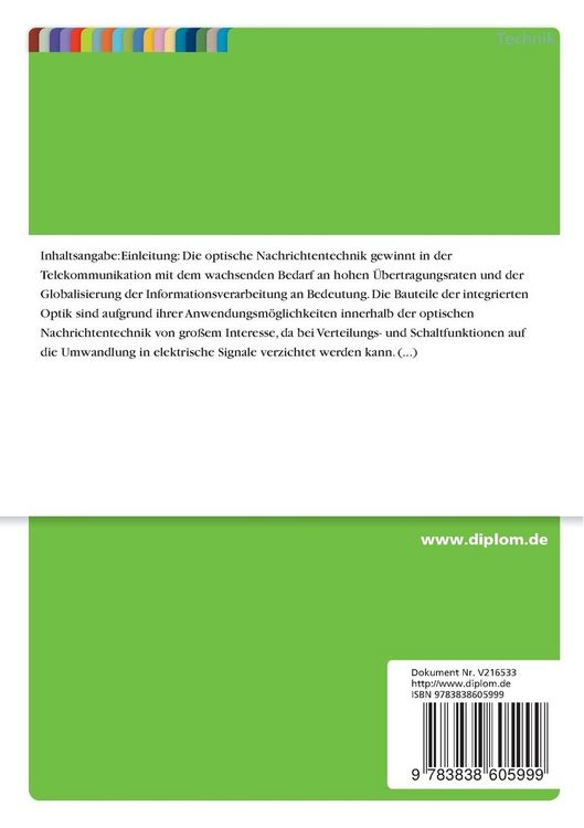 Produktbild: Simulation und Herstellung siliziumbasierter integriert-optischer Sternkoppler