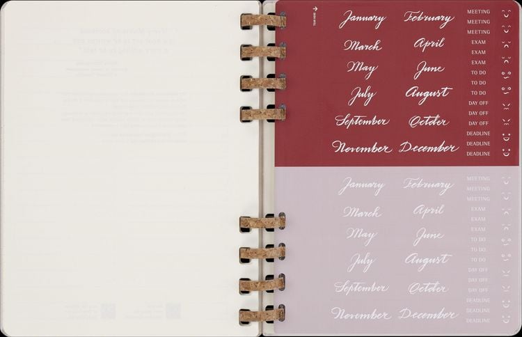 Produktbild: Moleskine Undatierter Life Kalender Mit Spiralbindung, Xl, Wochen-Monatskalender, Fester Einband, Crush Grape