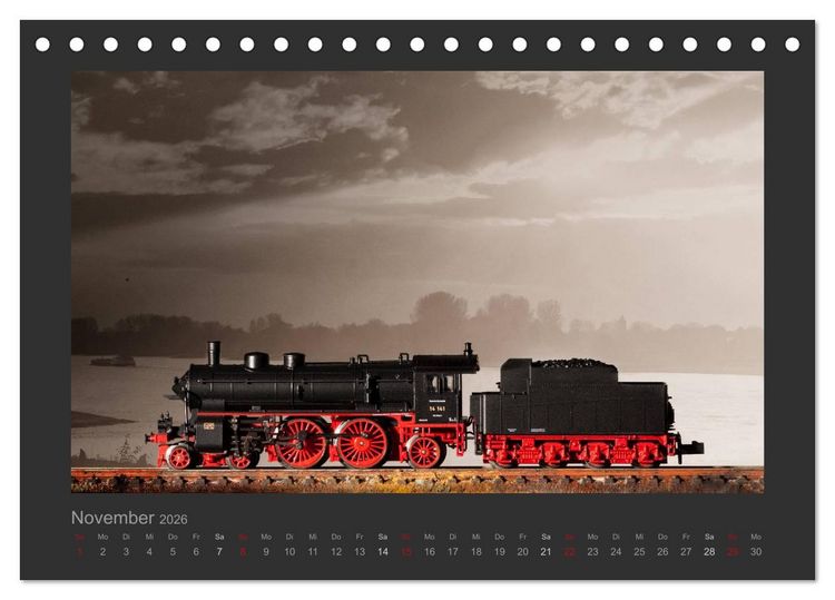 Produktbild: Dampflokomotiven in Spur N (Tischkalender 2026 DIN A5 quer), CALVENDO Monatskalender