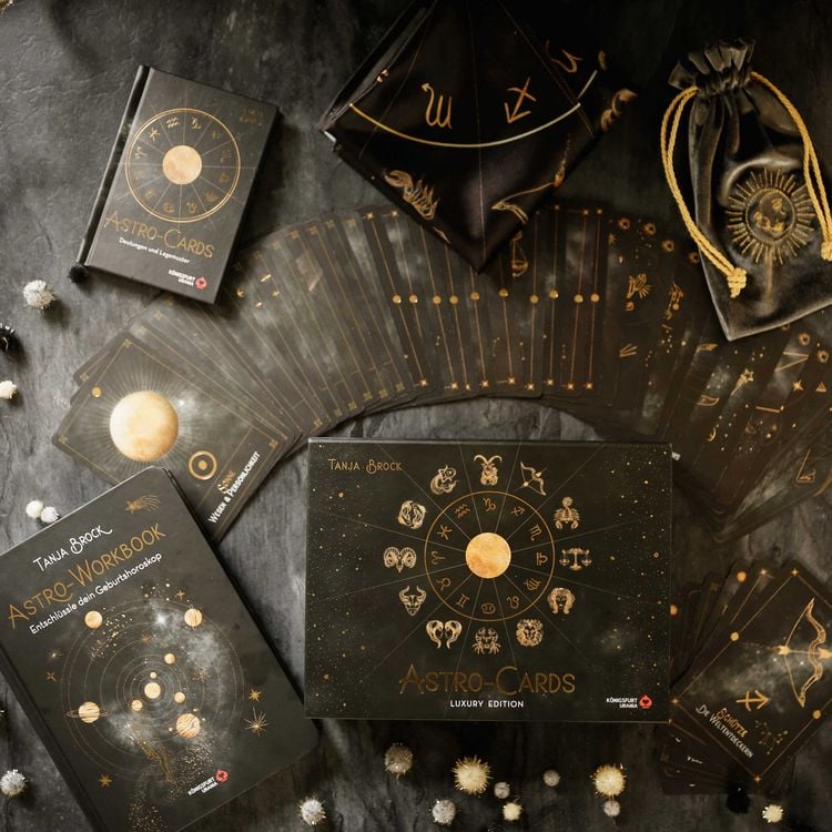 Produktbild: Astro-Cards - Luxury Edition - Box u. Karten mit Goldpr&auml;gung/Goldschnitt, limitierte u. nummerierte Ausgabe