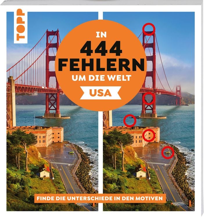Produktbild: In 444 Fehlern um die Welt &ndash; USA. Finde die Unterschiede in den sch&ouml;nsten Motiven der USA
