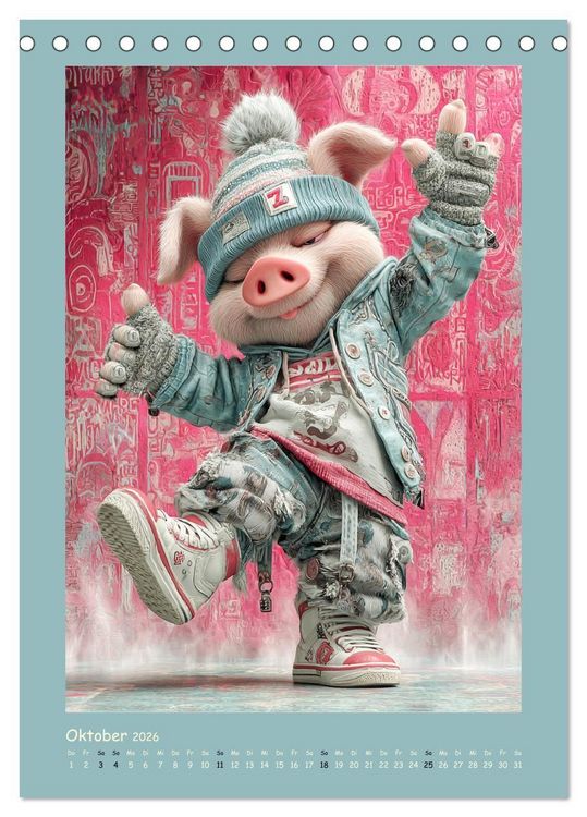 Produktbild: Street Hogz. Charakterschweine mit Haltung (Tischkalender 2026 DIN A5 hoch), CALVENDO Monatskalender