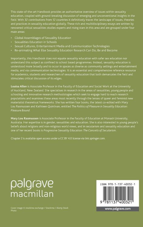 Produktbild: The Palgrave Handbook of Sexuality Education