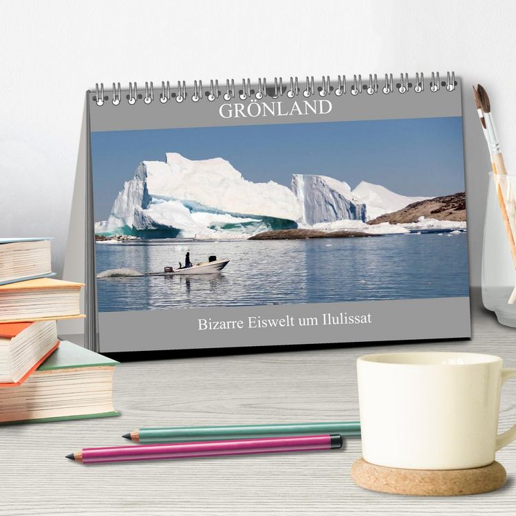 Produktbild: Gr&ouml;nland Bizarre Eiswelt um Ilulissat (Tischkalender 2026 DIN A5 quer), CALVENDO Monatskalender