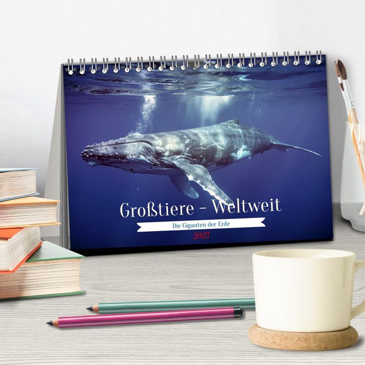 Produktbild: Gro&szlig;tiere - Weltweit (Tischkalender 2027 DIN A5 quer), CALVENDO Monatskalender