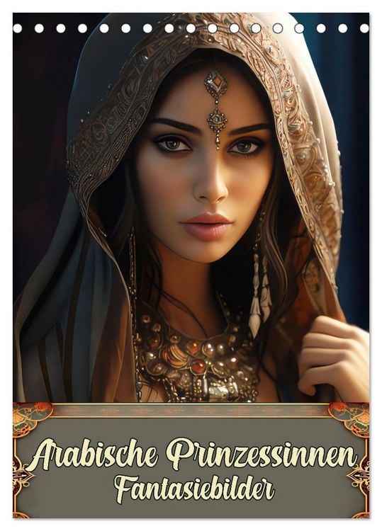 Produktbild: Arabische Prinzessinnen Fantasiebilder (Tischkalender 2026 DIN A5 hoch), CALVENDO Monatskalender