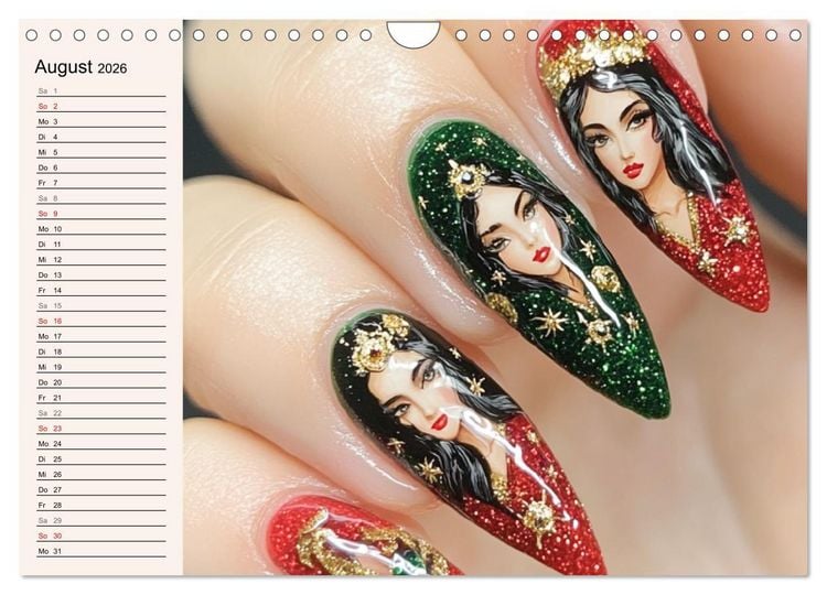 Produktbild: Kreative Nagelkunst. Ausdrucksstarke Designs und Farben (Wandkalender 2026 DIN A4 quer), CALVENDO Monatskalender