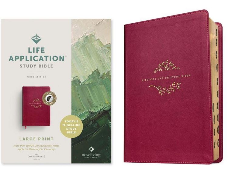 Produktbild: NLT Life Application Study Bible, Third Edition, Large Print (Red Letter, Leatherlike, Berry, Indexed)