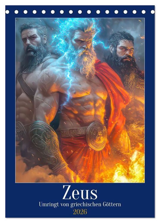 Produktbild: Zeus - Umringt von griechischen G&ouml;ttern (Tischkalender 2026 DIN A5 hoch), CALVENDO Monatskalender