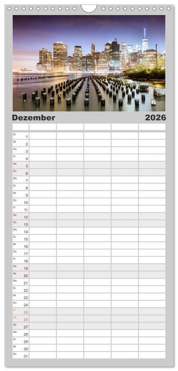 Produktbild: Familienplaner 2026 - New York City - Atemberaubende Ansichten mit 5 Spalten (Wandkalender, 21 x 45 cm) CALVENDO