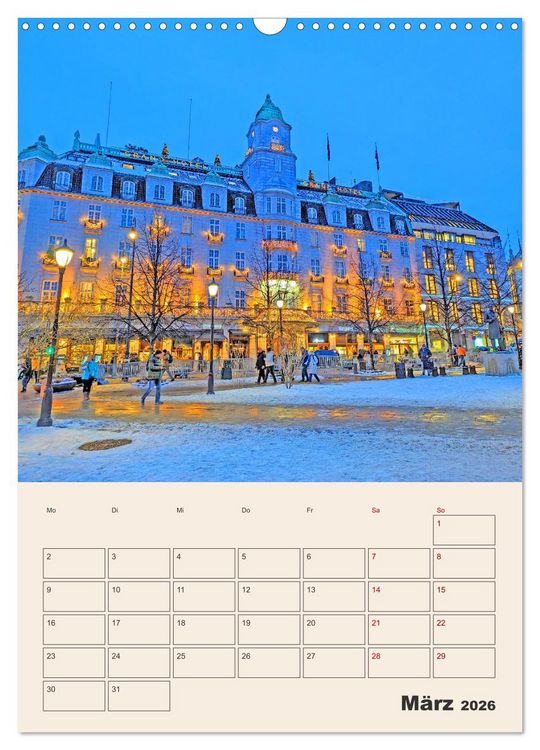 Produktbild: Winterliches Oslo - Terminplaner (Wandkalender 2026 DIN A3 hoch), CALVENDO Monatskalender