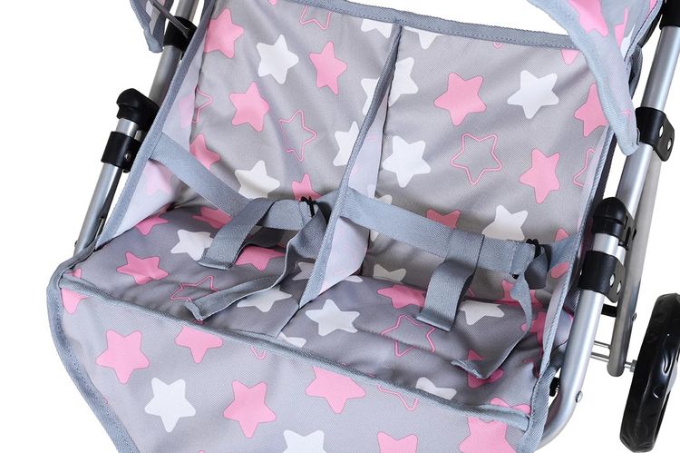 Produktbild: Knorrtoys 16744 - Zwillingspuppenwagen Duo Princess Grey, klappbar, Schieberh&ouml;he: 33-62cm