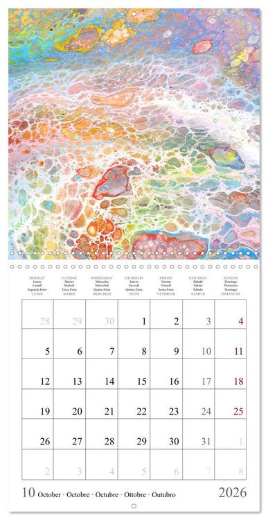 Produktbild: Explosion of colours - colourful Acrylic Pouring Paintings (Wall Calendar 2026 12 &times; 12 Inch) CALVENDO 12 Month Wall Calendar