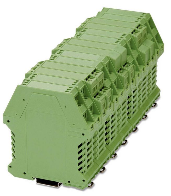 Produktbild: Phoenix Contact ME 22,5 OT-MSTBO SET Hutschienen-Geh&auml;use Oberteil 99 x 22.5 Polyamid Gr&uuml;n 1 St.
