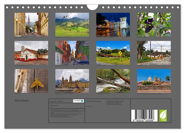 Produktbild: Kolumbien (Wandkalender 2026 DIN A4 quer), CALVENDO Monatskalender