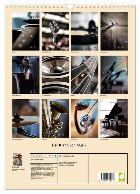 Produktbild: Der Klang von Musik (Wandkalender 2026 DIN A3 hoch), CALVENDO Monatskalender