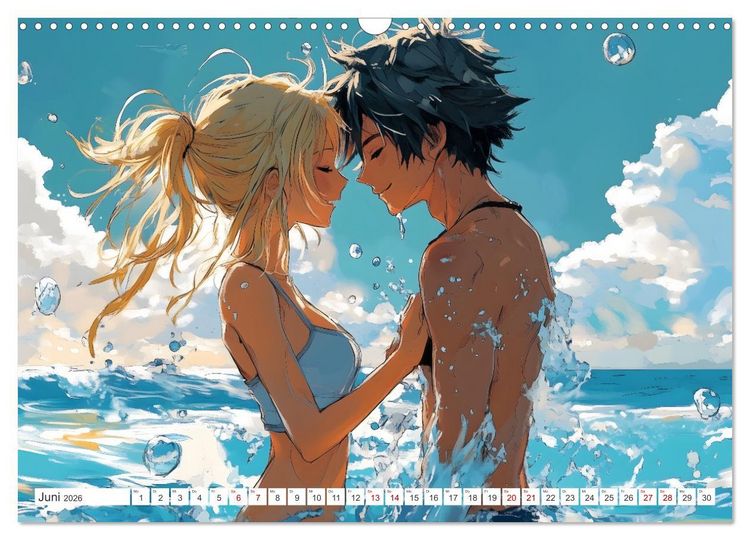 Produktbild: Das Jahr der Liebe: Verliebte P&auml;rchen im Manga-Stil (Wandkalender 2026 DIN A3 quer), CALVENDO Monatskalender