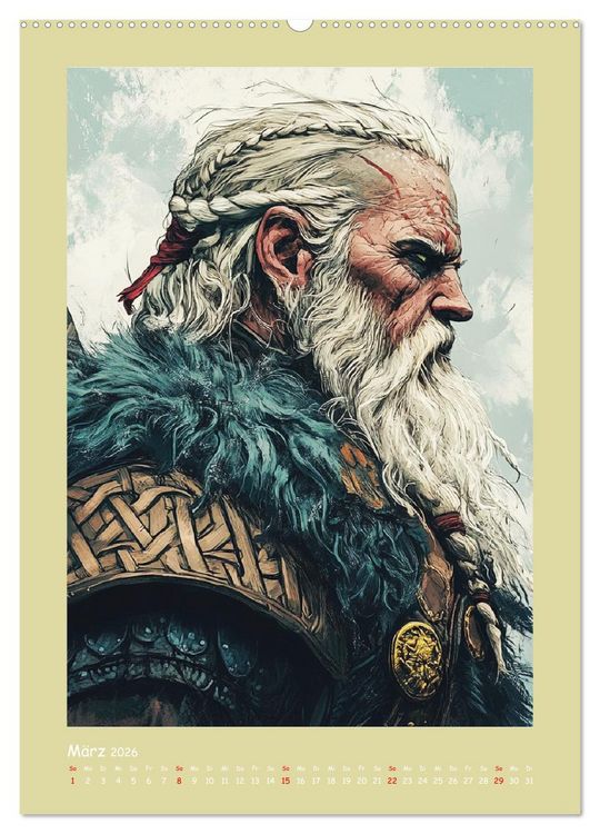 Produktbild: Wikinger Comics. Nordische Fantasy-Helden (hochwertiger Premium Wandkalender 2026 DIN A2 hoch), Kunstdruck in Hochglanz