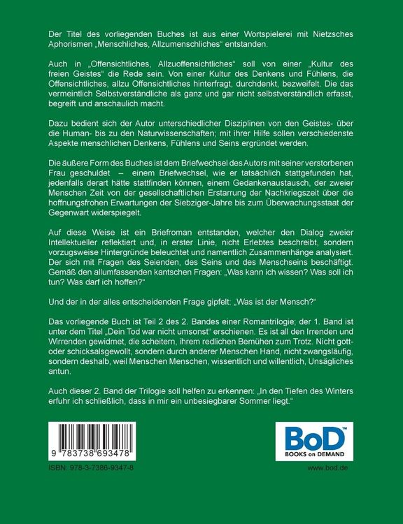 Produktbild: Offensichtliches, Allzuoffensichtliches. Zweier Menschen Zeit, Teil 2