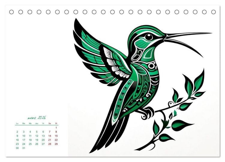 Produktbild: Passion Tribale (Calendrier de bureau 2026 DIN A5 vertical), CALVENDO calendrier mensuel