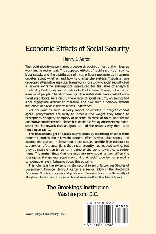 Produktbild: Economic Effects of Social Security