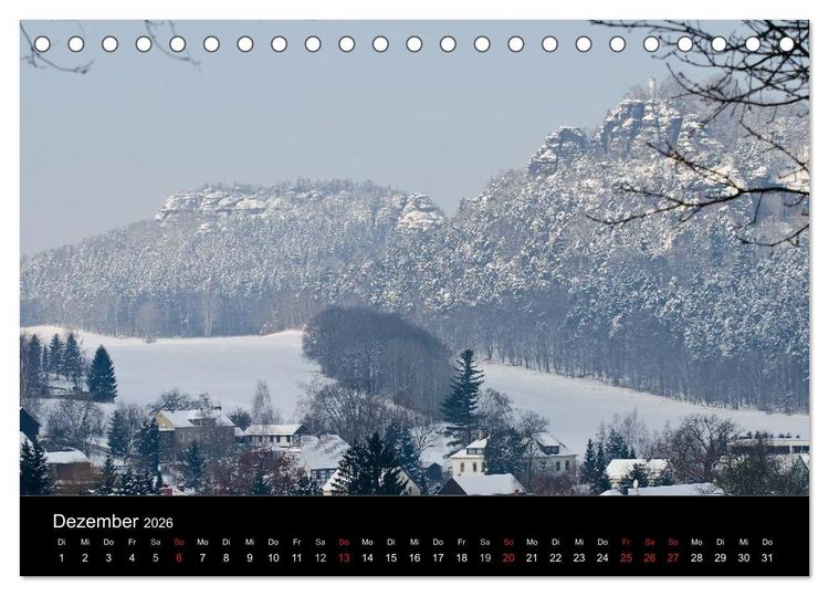 Produktbild: Die s&auml;chsische Schweiz 2026 (Tischkalender 2026 DIN A5 quer), CALVENDO Monatskalender