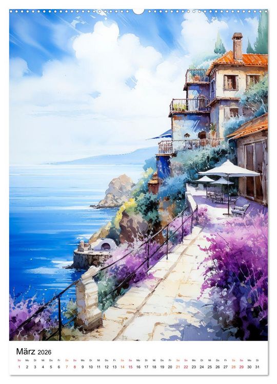 Produktbild: Italienische Riviera - wundersch&ouml;ne K&uuml;ste (Wandkalender 2026 DIN A2 hoch), CALVENDO Monatskalender