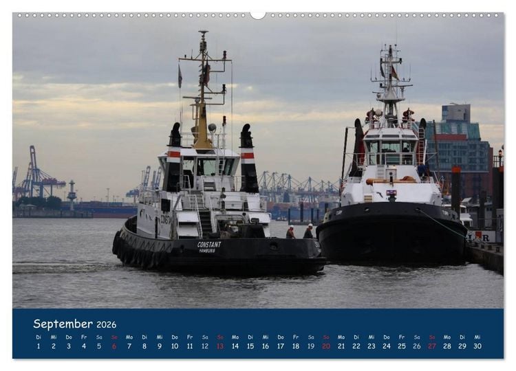 Produktbild: Schlepper im Hamburger Hafen (hochwertiger Premium Wandkalender 2026 DIN A2 quer), Kunstdruck in Hochglanz