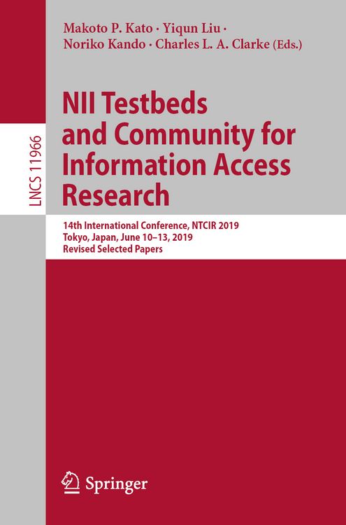 Produktbild: NII Testbeds and Community for Information Access Research