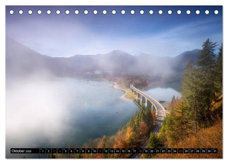 Produktbild: Bayerische Landschaften (Tischkalender 2026 DIN A5 quer), CALVENDO Monatskalender
