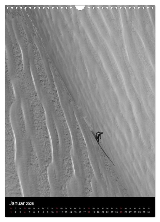 Produktbild: Monochrome Ski (Wandkalender 2026 DIN A3 hoch), CALVENDO Monatskalender