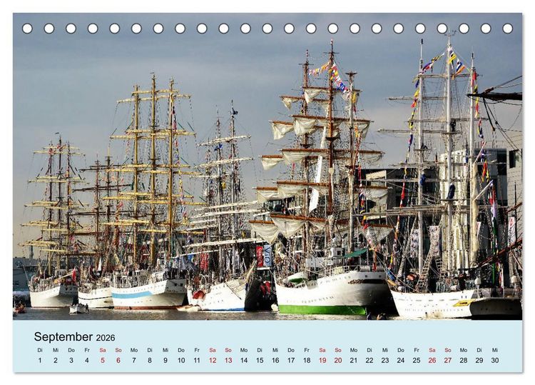 Produktbild: Parade der Windjammer - 2026 (Tischkalender 2026 DIN A5 quer), CALVENDO Monatskalender