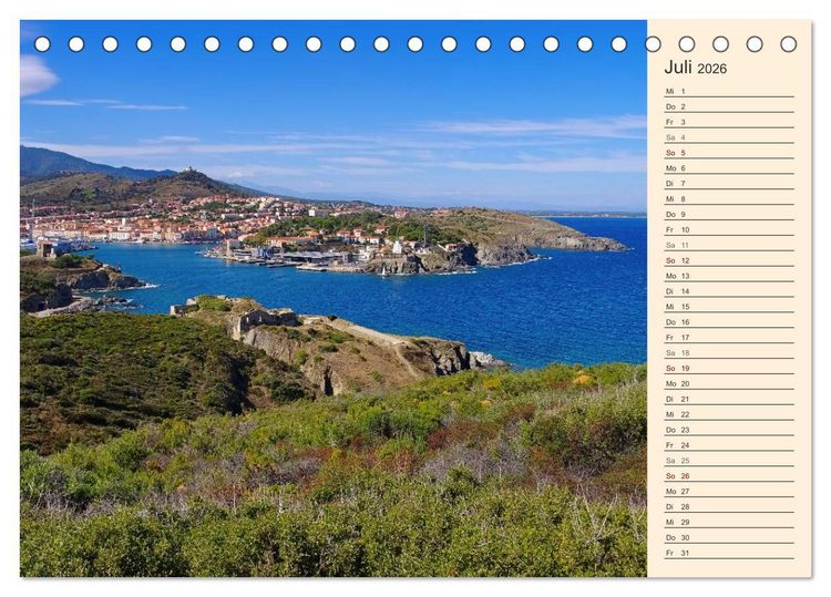 Produktbild: Cote Vermeille - Wo die Pyren&auml;en das Meer k&uuml;ssen (Tischkalender 2026 DIN A5 quer), CALVENDO Monatskalender