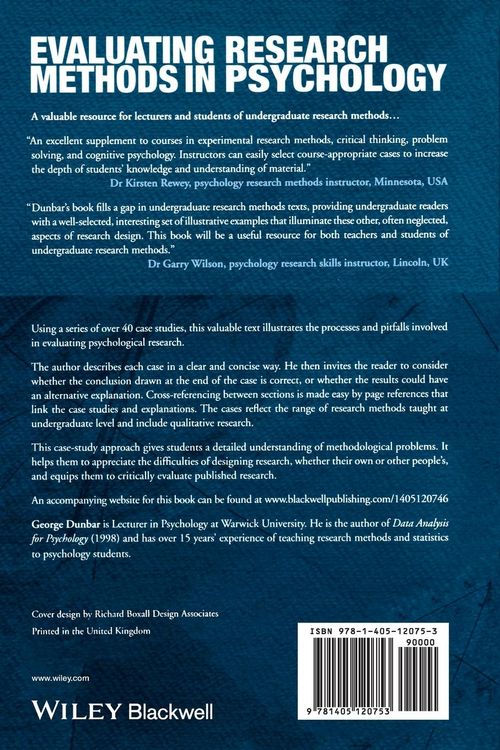 Produktbild: Evaluating Research Methods in Psychology