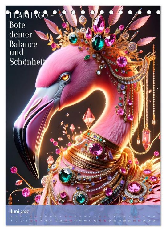 Produktbild: Krafttiere und Kristalle (Tischkalender 2027 DIN A5 hoch), CALVENDO Monatskalender