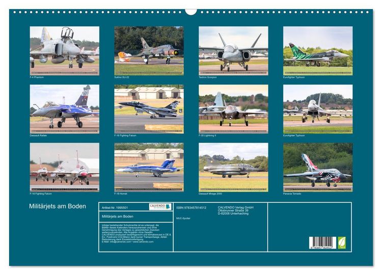 Produktbild: Milit&auml;rjets am Boden (Wandkalender 2026 DIN A2 quer), CALVENDO Monatskalender