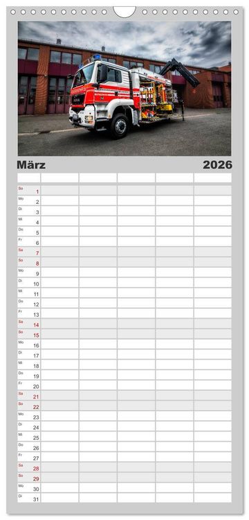 Produktbild: Familienplaner 2026 - Feuerwehr und Rettungsdienst mit 5 Spalten (Wandkalender, 21 x 45 cm) CALVENDO
