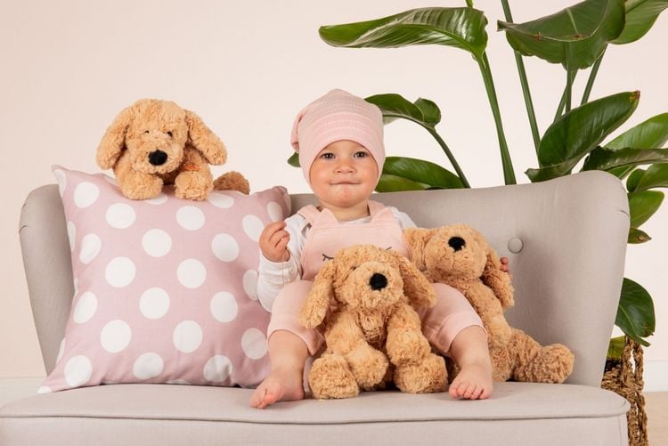 Produktbild: Schlenkerhund beige 28 cm