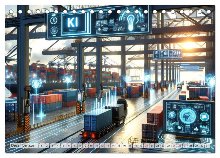 Produktbild: Die Zukunft im Hamburger Hafen: Visionen und M&ouml;glichkeiten von Morgen. (Tischkalender 2026 DIN A5 quer), CALVENDO Monatskalender