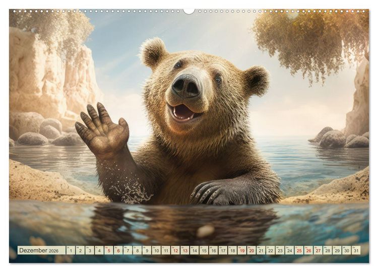 Produktbild: Im Paradies der Tiere (hochwertiger Premium Wandkalender 2026 DIN A2 quer), Kunstdruck in Hochglanz