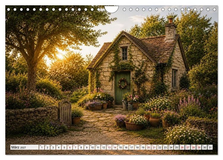 Produktbild: Landhauspoesie im Cottage-Stil (Wandkalender 2027 DIN A4 quer), CALVENDO Monatskalender