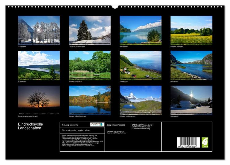 Produktbild: Eindrucksvolle Landschaften (hochwertiger Premium Wandkalender 2026 DIN A2 quer), Kunstdruck in Hochglanz