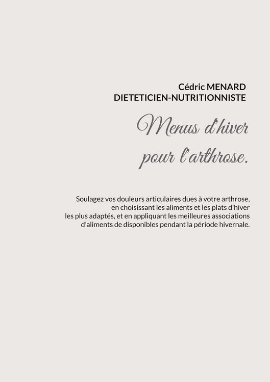 Produktbild: Menus d'hiver pour l'arthrose.