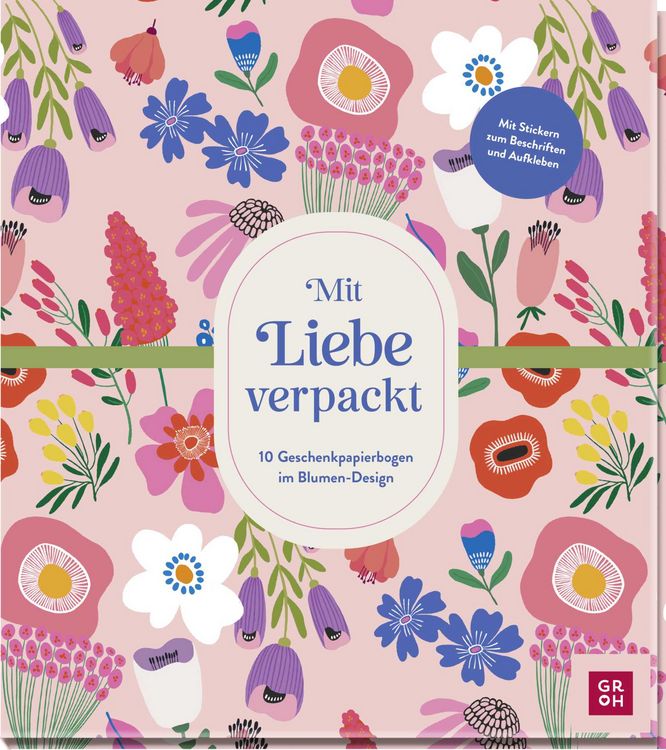 Produktbild: Mit Liebe verpackt &ndash; 10 Geschenkpapierbogen im Blumen-Design