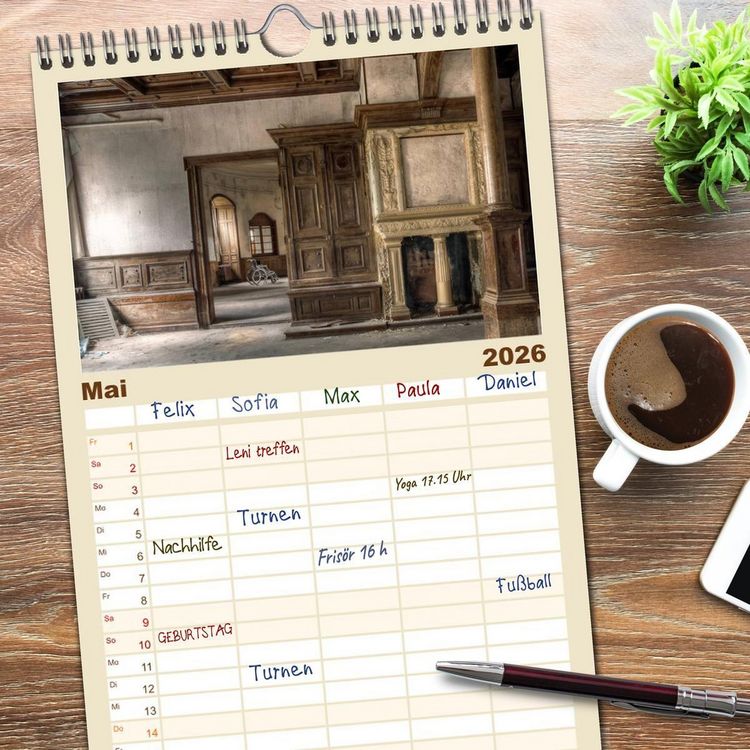 Produktbild: Familienplaner 2026 - Verlassene Orte im Harz mit 5 Spalten (Wandkalender, 21 x 45 cm) CALVENDO