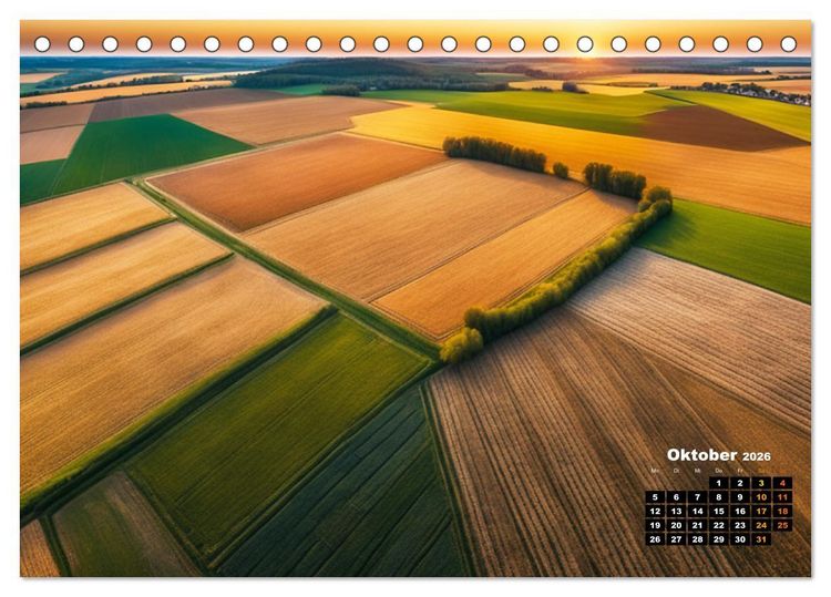 Produktbild: Von oben betrachtet Landschaften aus der Vogelperspektive (Tischkalender 2026 DIN A5 quer), CALVENDO Monatskalender