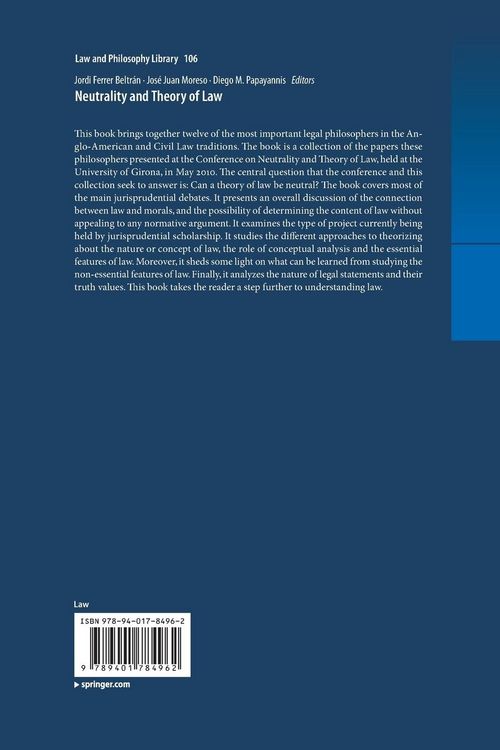 Produktbild: Neutrality and Theory of Law